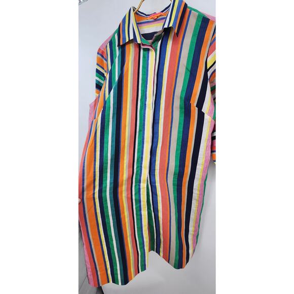 Vilagallo Linen Blend Striped Dress Size‎ 48 Casual Comfort Summer - Picture 7 of 14
